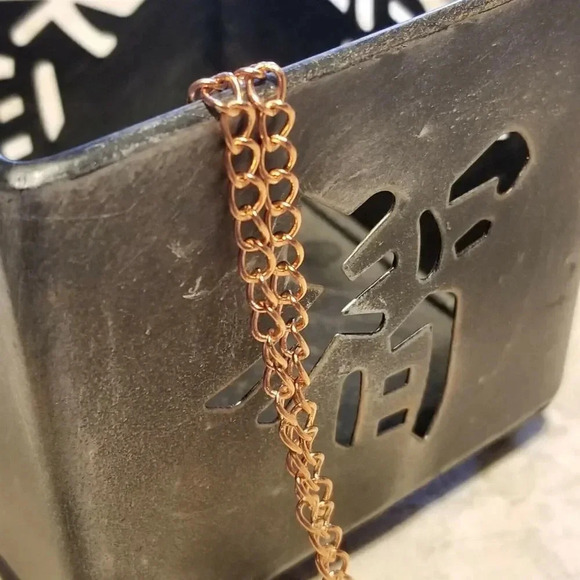 Solid Shiny Pure India Copper Metal 5x4mm Oval Link Curb Chain Necklace 24" Long - Picture 5 of 7